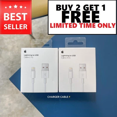 £2.69 • Buy Genuine IPhone Charger Fast  Apple Cable USB Lead 6 7 8 X XS XR 11 Pro Max UK