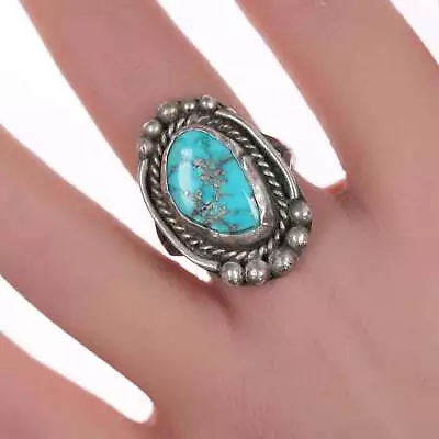 Sz9 Vintage Navajo Silver And Turquoise Ring • $84.79