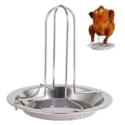 Vertical Chicken Roaster Rack With Non-Stick Coating Drip Tray Foldable Holder • $12.36