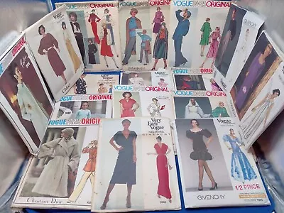 Lot Of 16 Vintage Vogue Patterns Paris Original 1970-90's Dior YSL Nina Ricci • $160