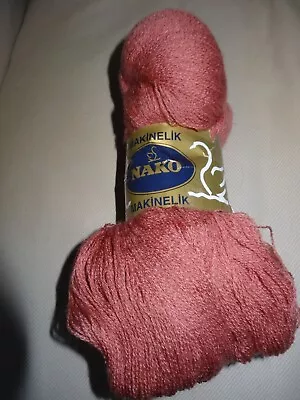 100g/1220m SKEIN NAKO MAKINELIK LACE WEIGHT 2 PLY ACRYLIC KNITTING YARN  IN PINK • £4.50