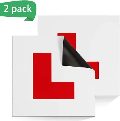 2 X Fully Magnetic L Plates Secure Quick Easy To Fix Learner Sign UK • £3.45