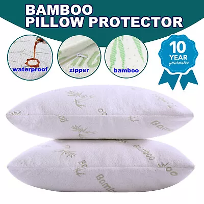 2/4/6 PCS Made Bamboo Pillow Protector Soft And Breathable Standard Size AU 2023 • $20.99
