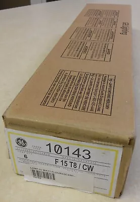 Case 6 Pack GE F15T8/CW Cool White T8 18  Fluorescent Tube Linear Lamps 10143 • $28.99