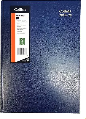 Collins 52M A5 Day To Page (Appointments) 2019-2020 Desk Diary - Blue • £5.83