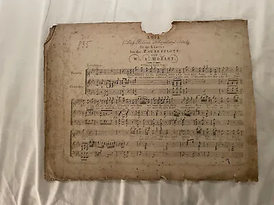 Engraving Antique Partitura Sheet Book Cappi Mozart ZauberflÖte • $100