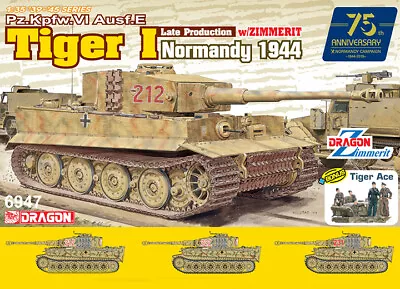 Dragon #6947 1/35 Tiger I Late Production W/Zimmerit (Normandy 1944)  • $69