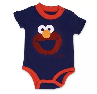 Sesame Street Baby Romper Elmo Snap Suit  Elmo Navy Creeper  Baby 1Z 6-9M • $4.99