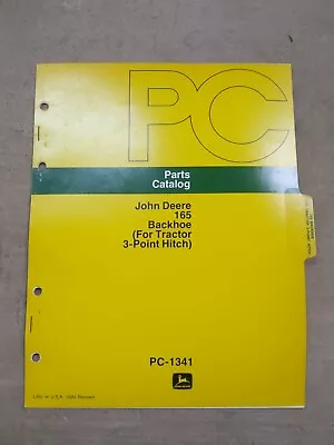 John Deere 165 Backhoe (For Tractor 3-Point Hitch) Parts Catalog PC-1341 • $22.85