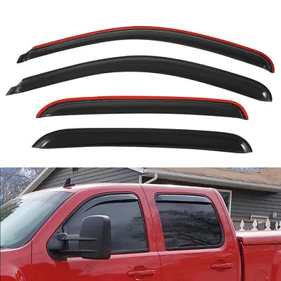 In-Channel For Chevy Silverado GMC Sierra 1500 2500HD 3500 Crew Cab Window Viso • $41.99