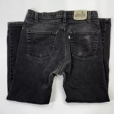 Vintage Levis SilverTab Straight Leg Black Jeans W 33 L30 (32x28) Orange Label • $95