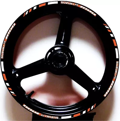 Orange White Gp Custom Rim Stripes Wheel Decals Tape Sticker Suzuki Gsxr 1000 • $17.99