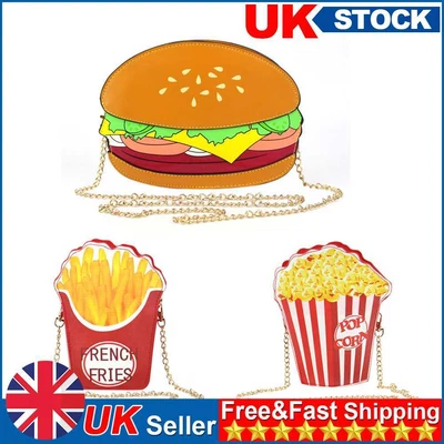 £7.09 • Buy Woman Hamburger Cupcake PU Chain Bag Popcorn Fries Crossbody Messenger Bags