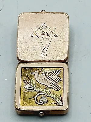 Antique Masonic Motif  Locket Pendant Fob Dove Scene & Masonic Emblem  • £48.66