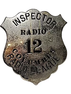 Vintage Radio League Inspector Badge Pinback Columbus Ohio Hiss Stamp Obsolete • $125