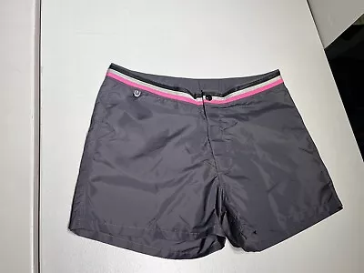 Sundek Shorts Men's 33 Gray Pink Black White Board Trunks Beach Surf Lined Fish • $63