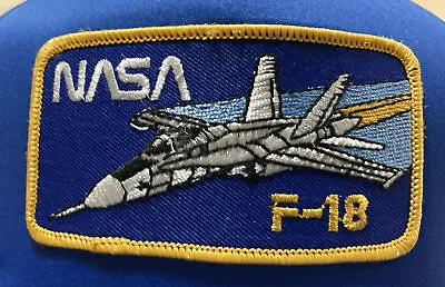 Vintage NASA F-18 SnapBack Trucker Style Mesh Patch Hat Cap RARE Pilot Military • $39.99