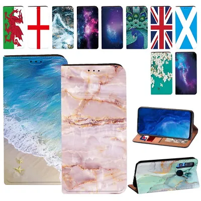 PU Leather Stand Wallet Cover Case For Huawei NOVA 5T/Y5/Y6 2019/Y6 Pro/Y9 Prime • £3.94