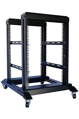 NEW 15U 4 Post Open Frame Racks 19'' Server/Audio Steel Rack 24'' Deep • $179.99