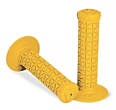 OLD SCHOOL BMX AME Tri Grips Yellow Bike Bicycle Grips PAIR With Sticker • $12.99