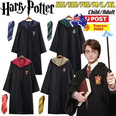 Harry Potter Gryffindor Ravenclaw Slytherin Hufflepuff Robe Cloak Tie Costume • $24.63