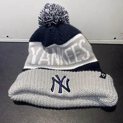 47 BRAND MLB New York Yankees Unisex Spellout Pom Beanie OSFM New (5038) • $28.08