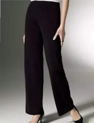 Exclusively Misook Women's L Black Acrylic Knit Pants Straight Leg Stretch • $40