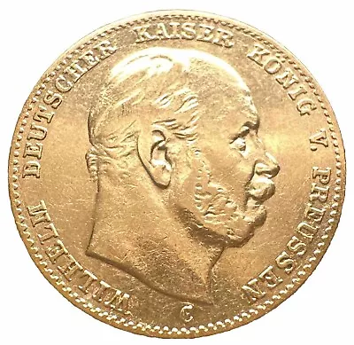 Germany Prussia 1878 C 10 Mark Wilhelm I .900 Gold TEN MARKS | LOW MINTAGE TYPE • $324.47