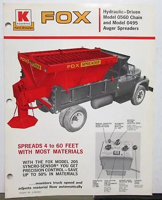 $14.28 • Buy 1973 Koehring Fox Spreader Specifications Agricultural Sales Folder