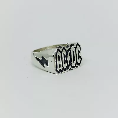 AC/DC 925 Sterling Silver Ring -Heavy Metal Ring -Music Ring -Rocker Ring - 925 • $110