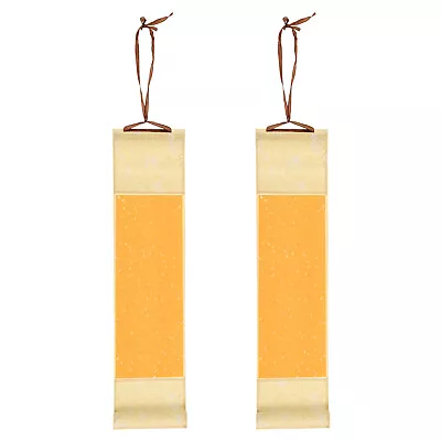 15x4  Silk Half Raw Ripe Blank Hanging Xuan Paper Scroll 2Pcs Yellow • $20.33