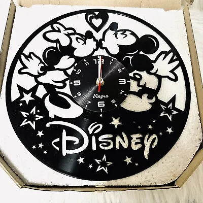NEW Disney Vinyl Record Wall Clock Mickey Minnie  HOME DECOR  DESIGN ART GIFT  • $15.50