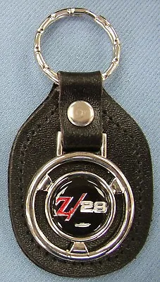 Vintage Z 28 CAMARO 2258 Chevy Steering Wheel Black Leather Key  Ring Key Fob • $23.95