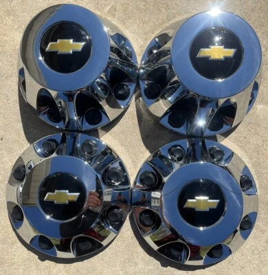 $220.79 • Buy 11-23 Chevy Silverado 3500HD Center Caps Set Fits: 17  Dually Chrome Hub Caps
