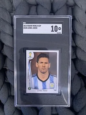 2014 Panini World Cup Stickers #430 Lionel Messi SGC 10 Rare Graded Slab • $189.99