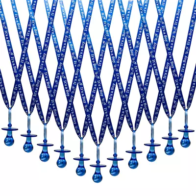 36PC Royal Blue It's A Boy Baby Shower Pacifier Necklace Acrylic Favors Games • $19.99