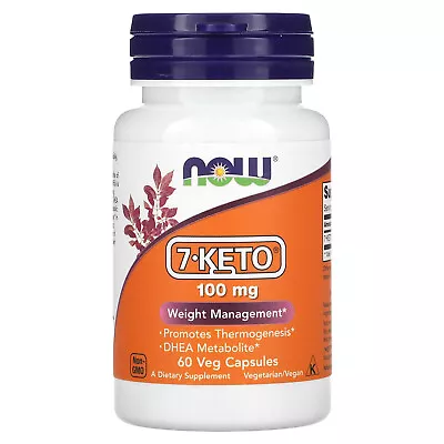 Now Foods 7-KETO 100 Mg 60 Veg Capsules GMP Quality Assured Vegan Vegetarian • $26.65