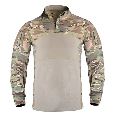 SWAT Men's Combat Shirts Military Hunting Tactical T-Shirt Outdoor Camo Casual • $27.99