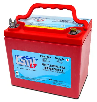 GILL LT 7025-24 LT Sealed Lead Acid Aircraft Battery  (FAA-8130-3 INCLUDED) • $475.31