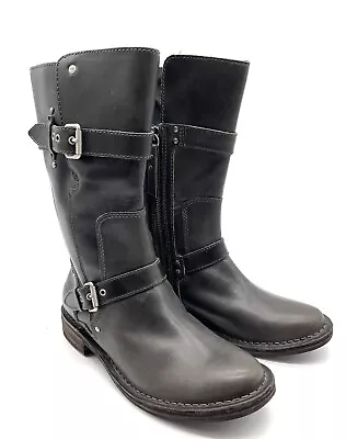 Uggs Brown Moto Fur Lined Boots 6.5 Bikercore Lamb Leather Gillespie AUS NEW • $62.39