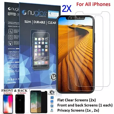 $7.95 • Buy NuglasTempered Glass Screen Protector IPhone 14 13 12 Mini 11 Pro XS Max XR 8 7 