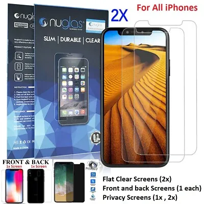 NuglasTempered Glass Screen Protector IPhone 15 14 13 12 11 Pro XS Max XR 8 7 • $7.95