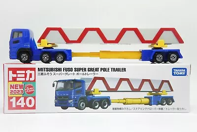 Tomica Long Truck Mitsubishi Fuso Super Great Pole Trailer 1:64 Diecast Car #140 • $18.89