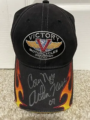 Arlen Ness Cory Ness Signed Victory Motorcycles Polaris Flames Hat 2007 • $199.99