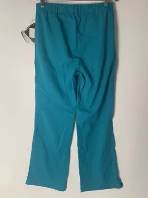 NRG By Barco ArcFlex Four Pocket Tie Straight Leg Scrub Sz S Pants Teal New NWT • $19