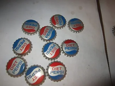 Lot Of 10 UNUSED Vintage Diet Pepsi Bottle Caps Cork Lined • $7.99