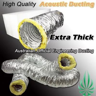 Hydroponics Acoustic Ducting 4/5/6/8/10/12 Inch 5M Grow Tent Duct Heat Cool • $55