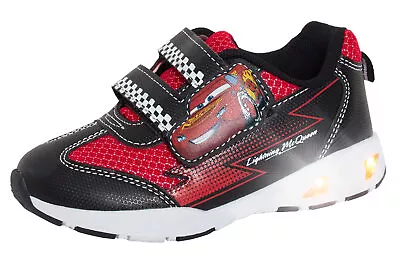 Disney Cars Boys Light Up Sports Trainers Kids Lightning McQueen Skate Shoes • £24.95