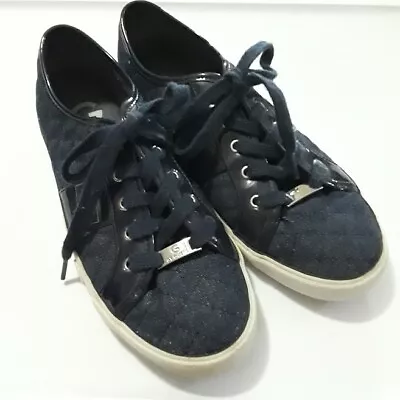 G BY Guess Womens Navy Blue Quilted Denim Fashion Sneaker Shoes Size 10 • $22.95