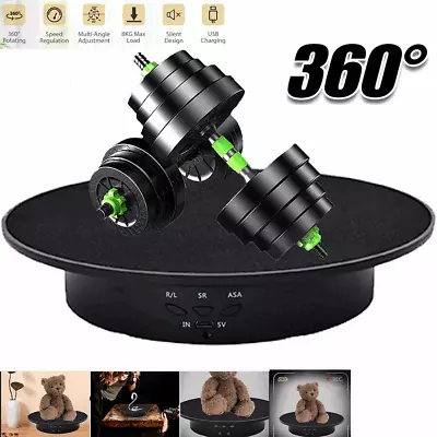 Electric Rotating Display Stand 360 Turntable Automatic Platform Velvety Surface • £17.90
